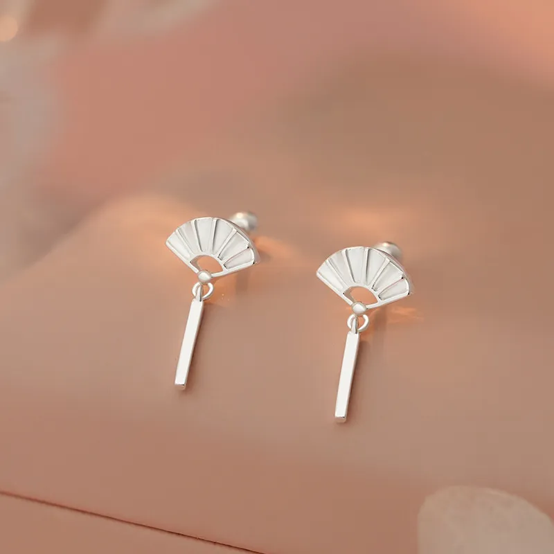 Happy Tide S999 Fine Silver Stud Earrings Women's-4