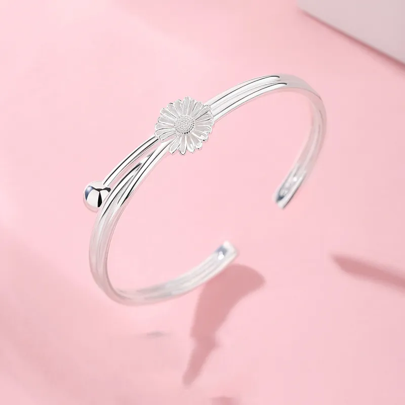 Happy Tide 999 Fine Silver Sterling Silver Bracelets Women's Silver-3