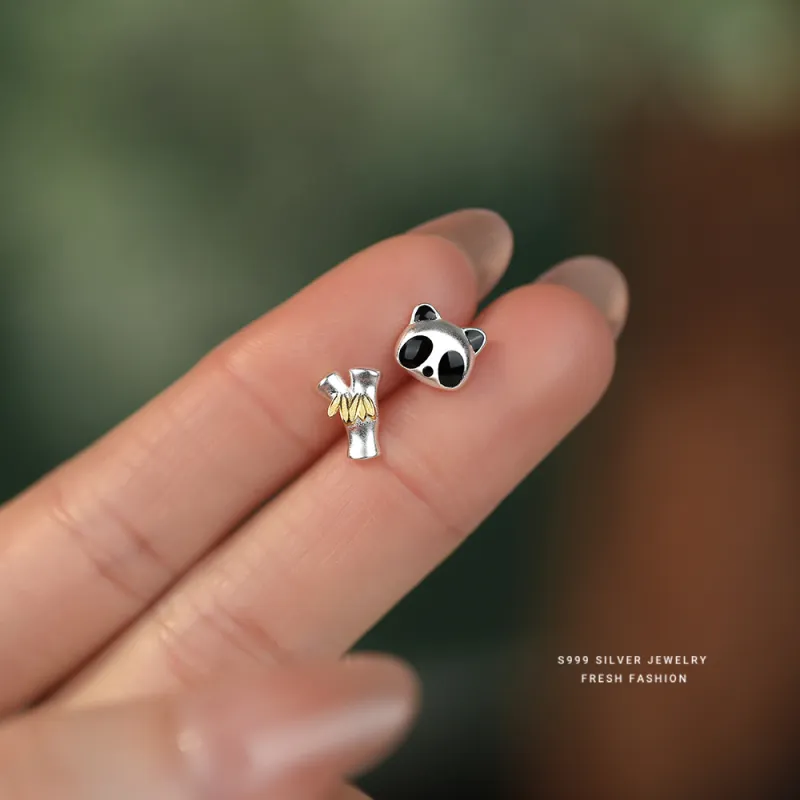 Happy Tide S 999 Fine Silver Stud Earrings Women's-3