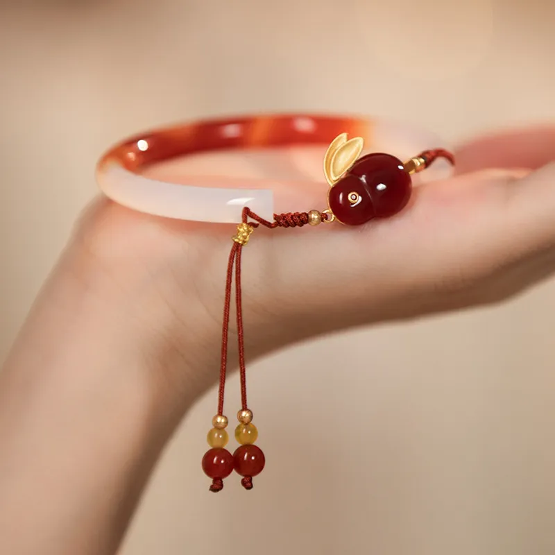 Happy Tide Chalcedony Jade Bangles Women's-3