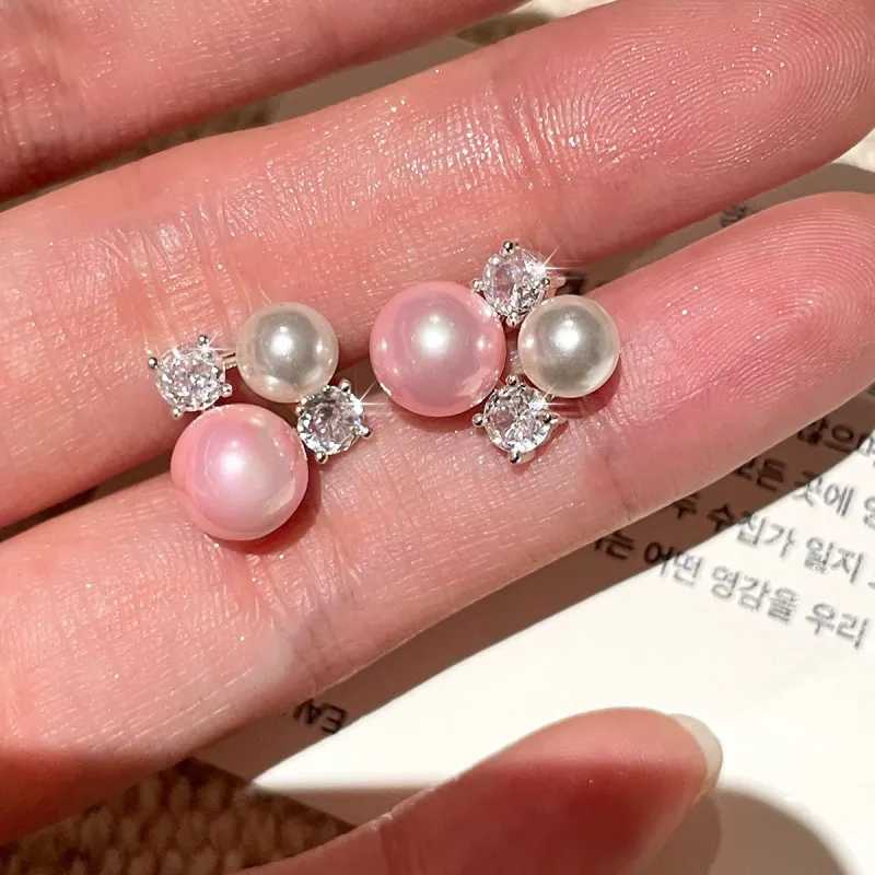 Happy Tide S925 Silver Stud Earrings Women's-3