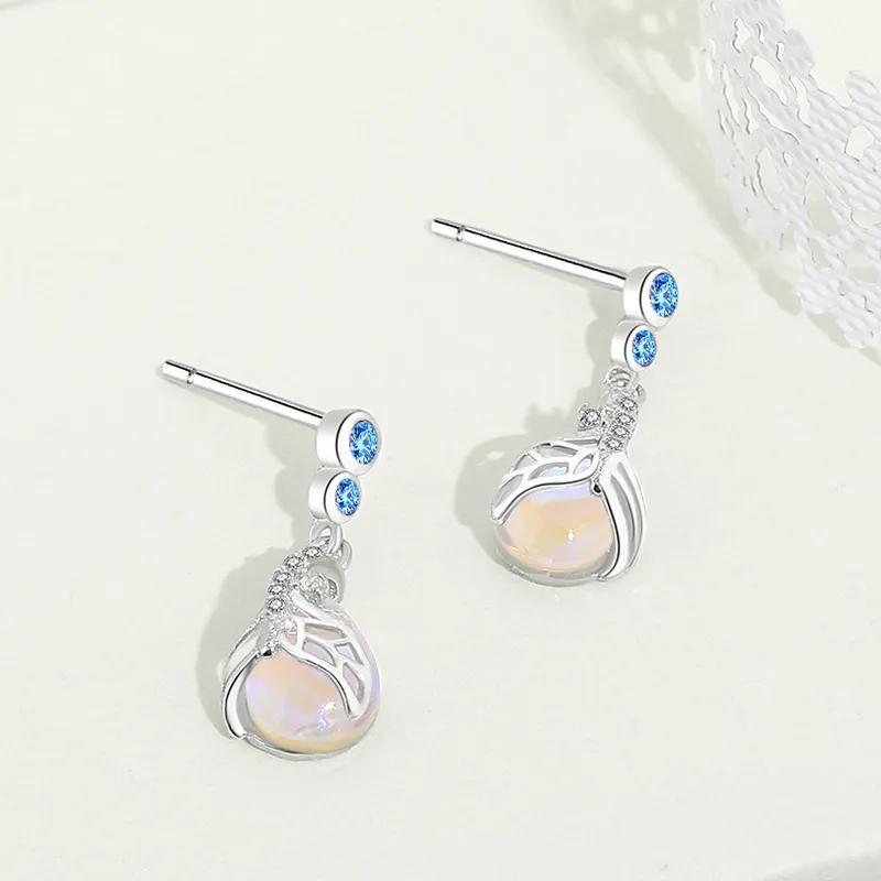 Happy Tide Moonstone Stud Earrings Women's-1