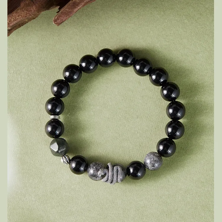 Happy Tide Obsidian Bracelets Men's-5