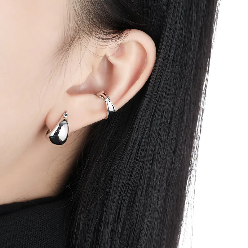 Happy Tide S925 Silver Clip On Earrings Women's-2