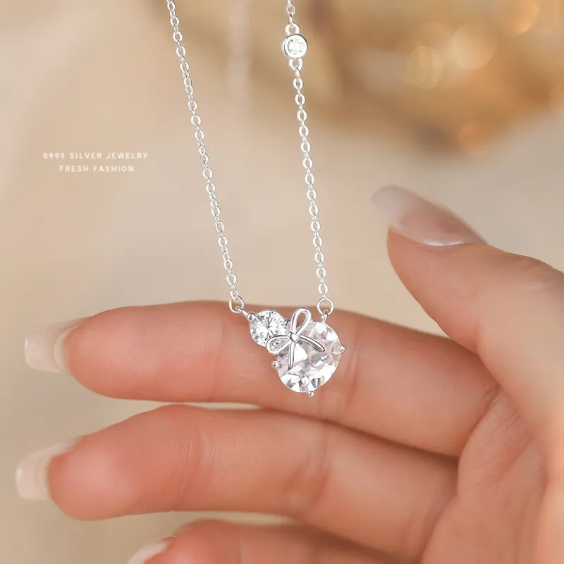 Happy Tide S 999 Fine Silver Necklaces Women's-3