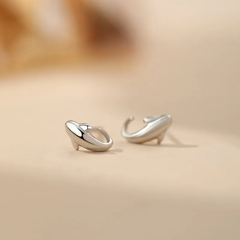 Happy Tide S999 Fine Silver Stud Earrings Women's-5