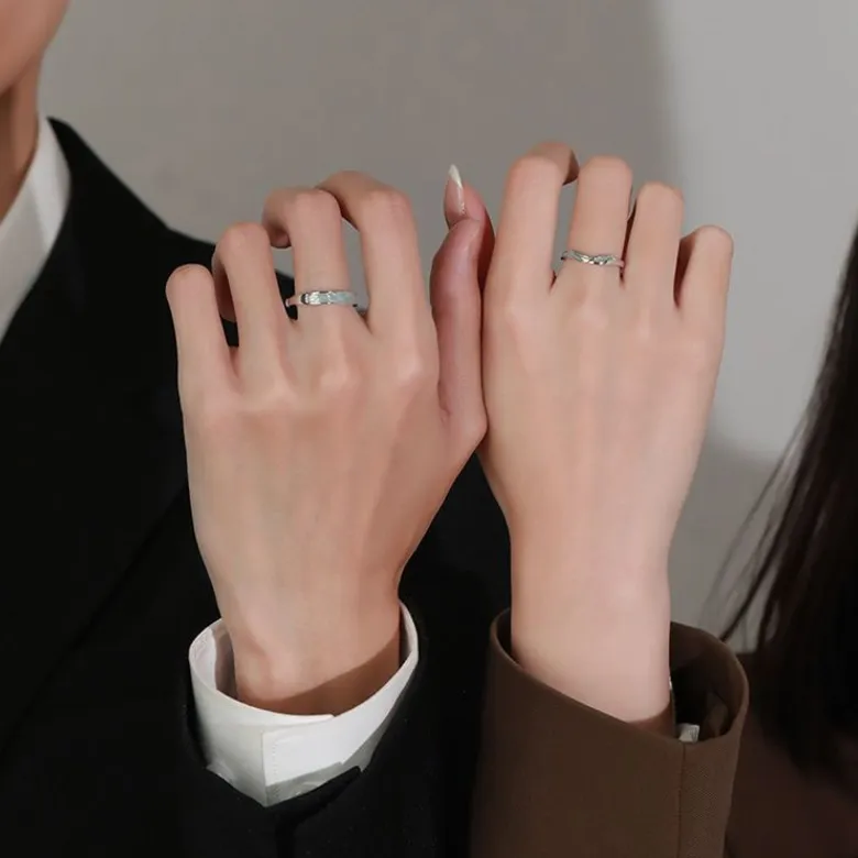 Happy Tide Sterling Silver S999 Rings Unisex-5