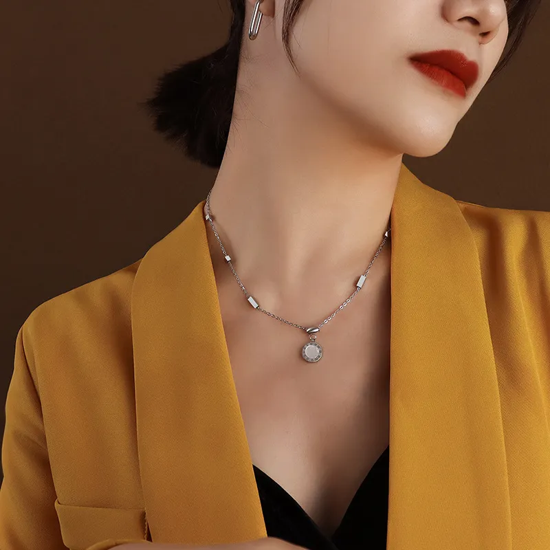 Happy Tide Titanium Steel Necklaces Women's-3