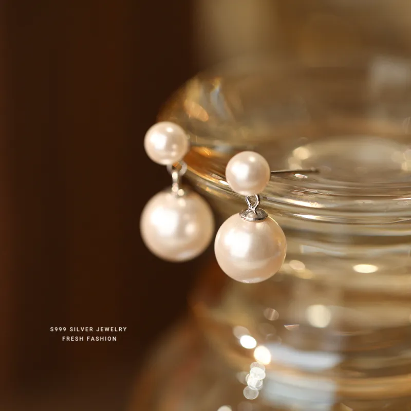 Happy Tide S999 Fine Silver Earrings Women's-4