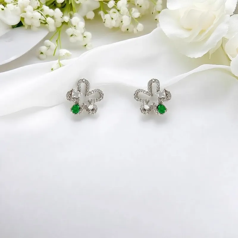 Happy Tide S925 Silver Stud Earrings Women's-3