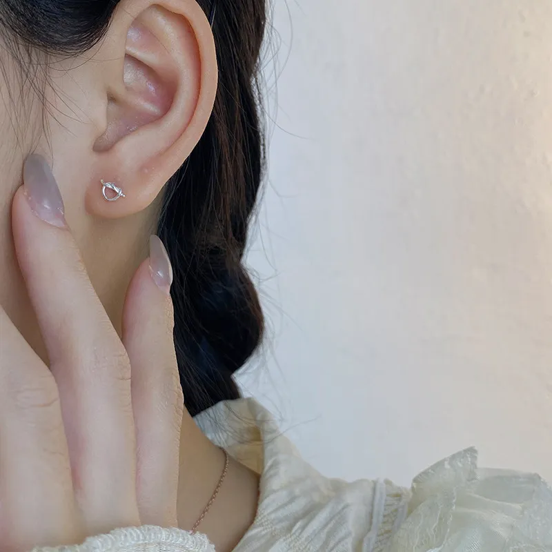 Happy Tide S999 Fine Silver Stud Earrings Women's-1