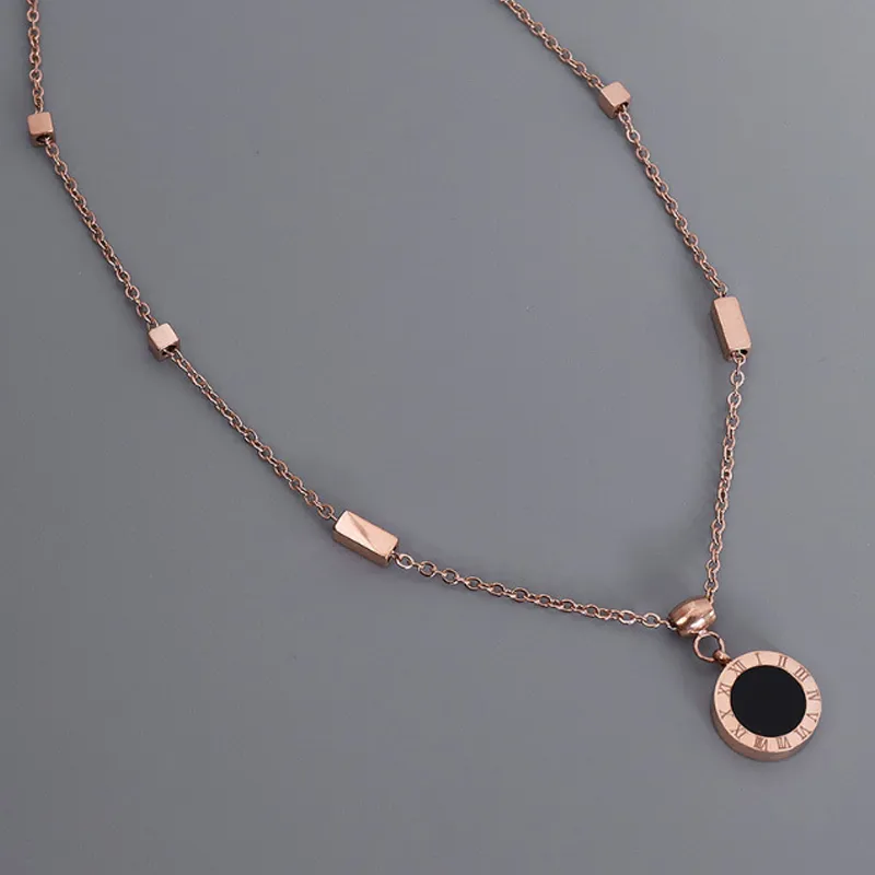 Happy Tide Titanium Steel Necklaces Women's-5