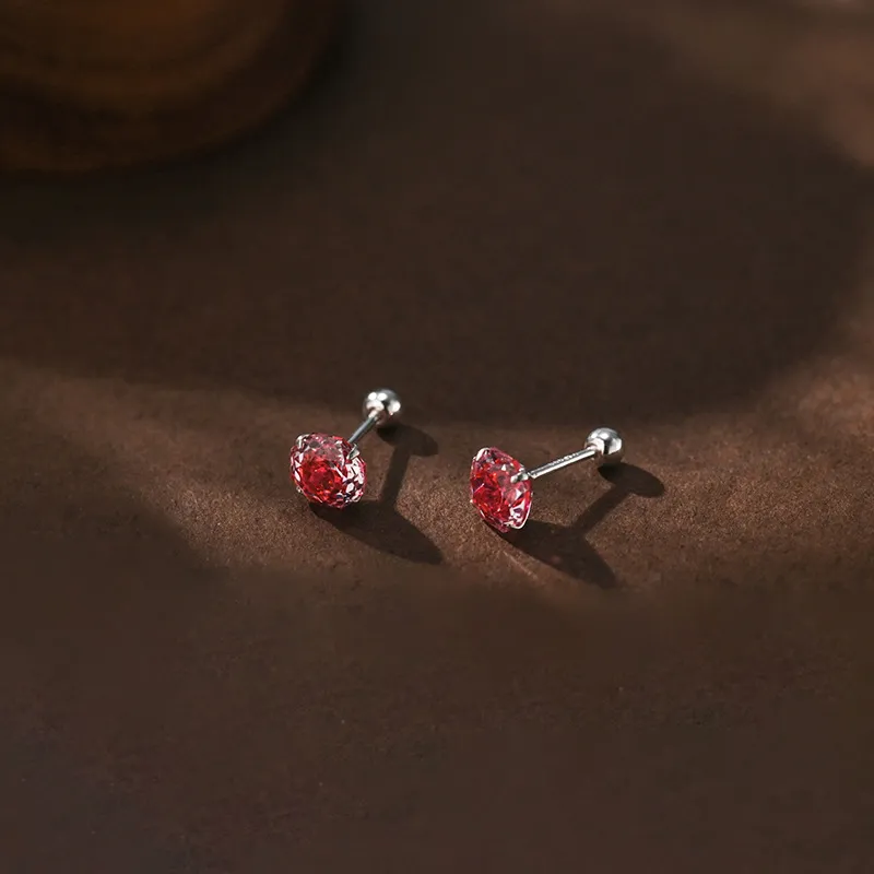 Happy Tide S999 Fine Silver Stud Earrings Women's-3