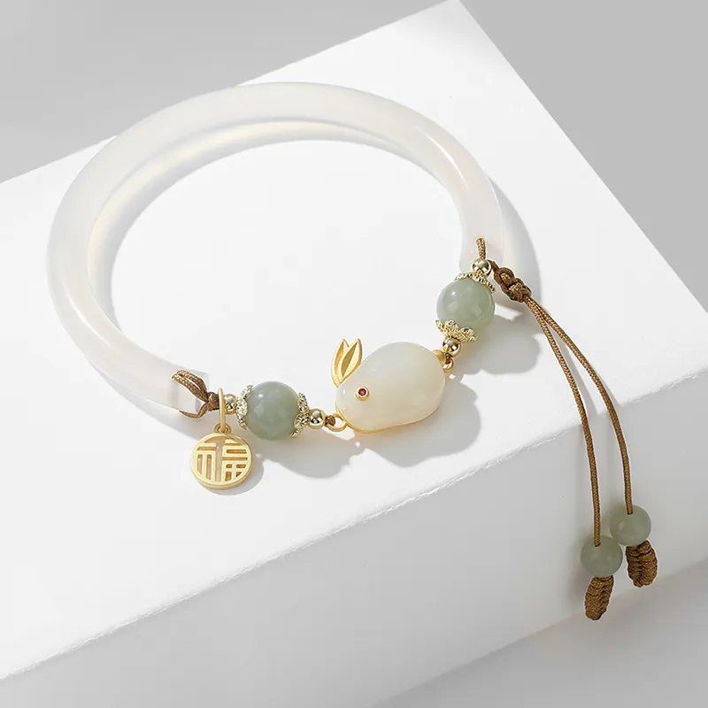 Happy Tide Chalcedony Jade Bangles Women's-3