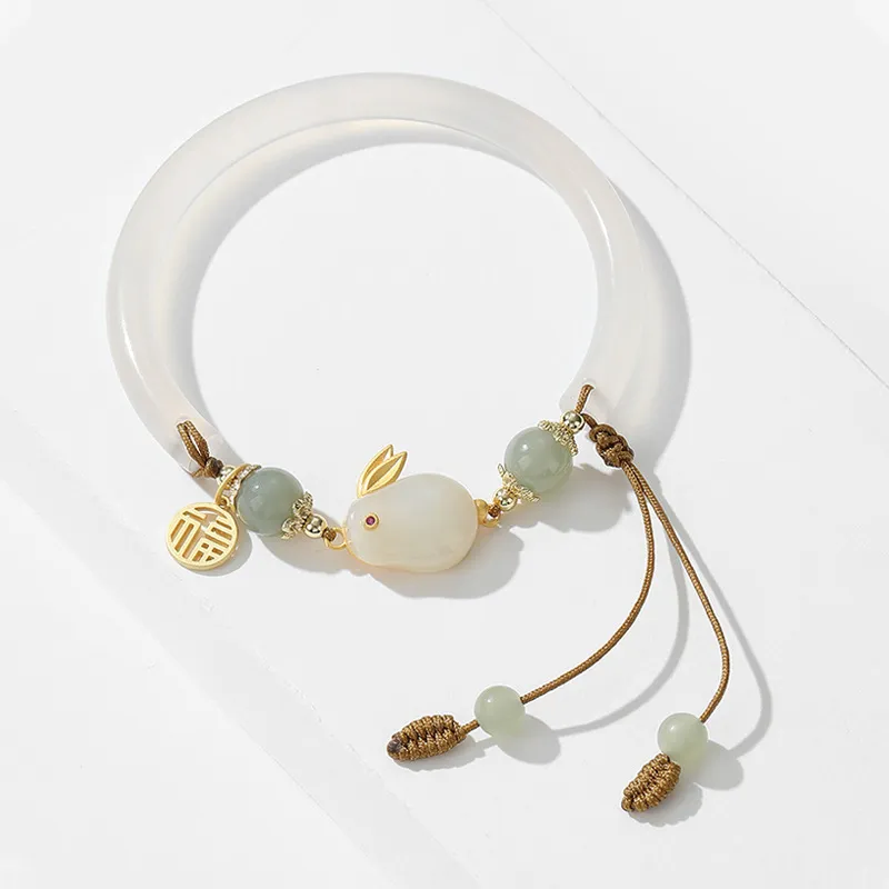 Happy Tide Chalcedony Jade Bangles Women's-1