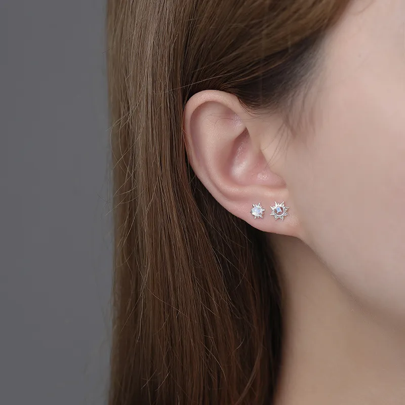 Happy Tide S999 Fine Silver Stud Earrings Women's-1