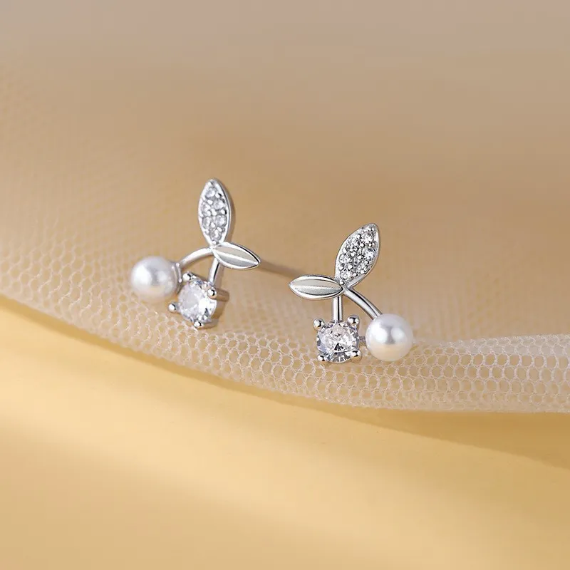 Happy Tide S999 Fine Silver Stud Earrings Women's-4