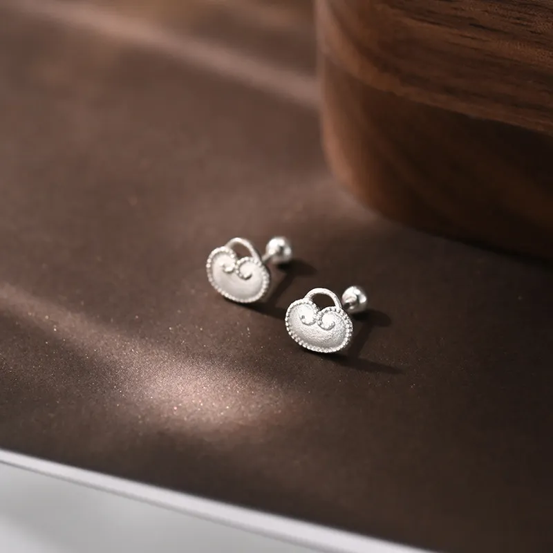 Happy Tide S999 Fine Silver Stud Earrings Women's-3