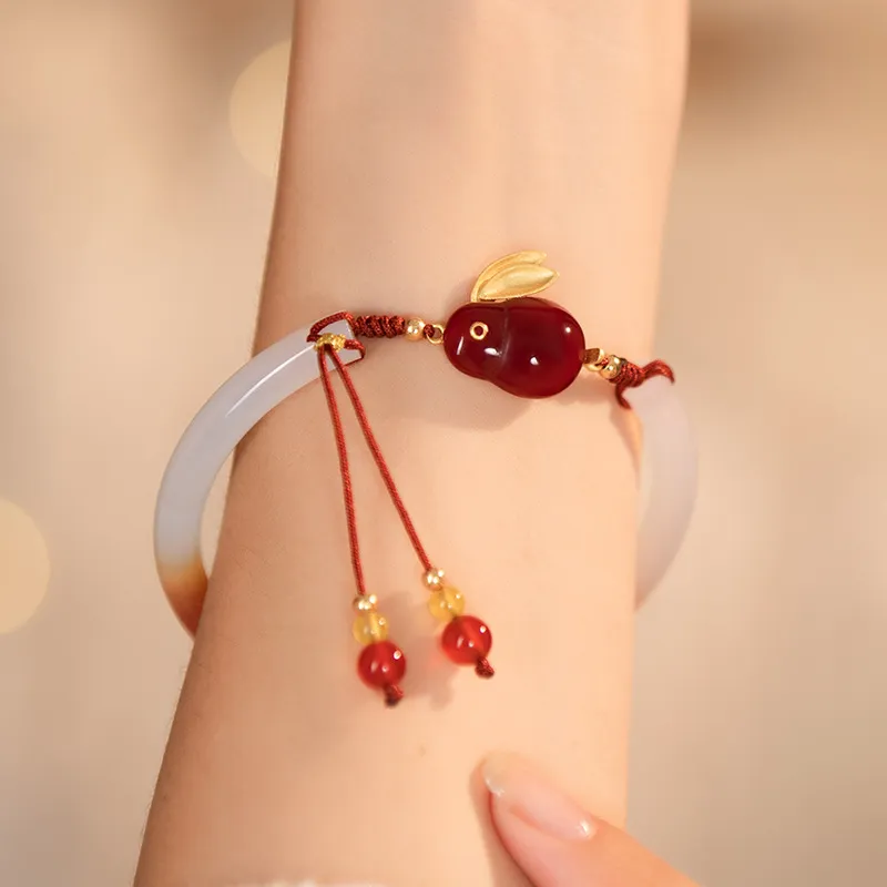 Happy Tide Chalcedony Jade Bangles Women's-1