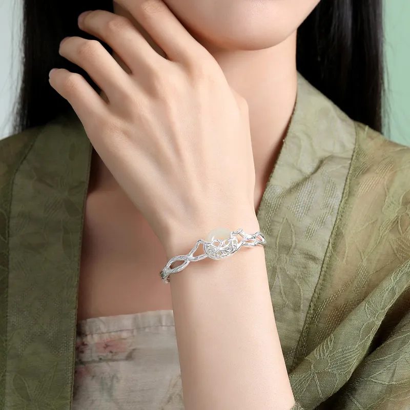 Happy Tide Chalcedony Jade Bangles Women's-1
