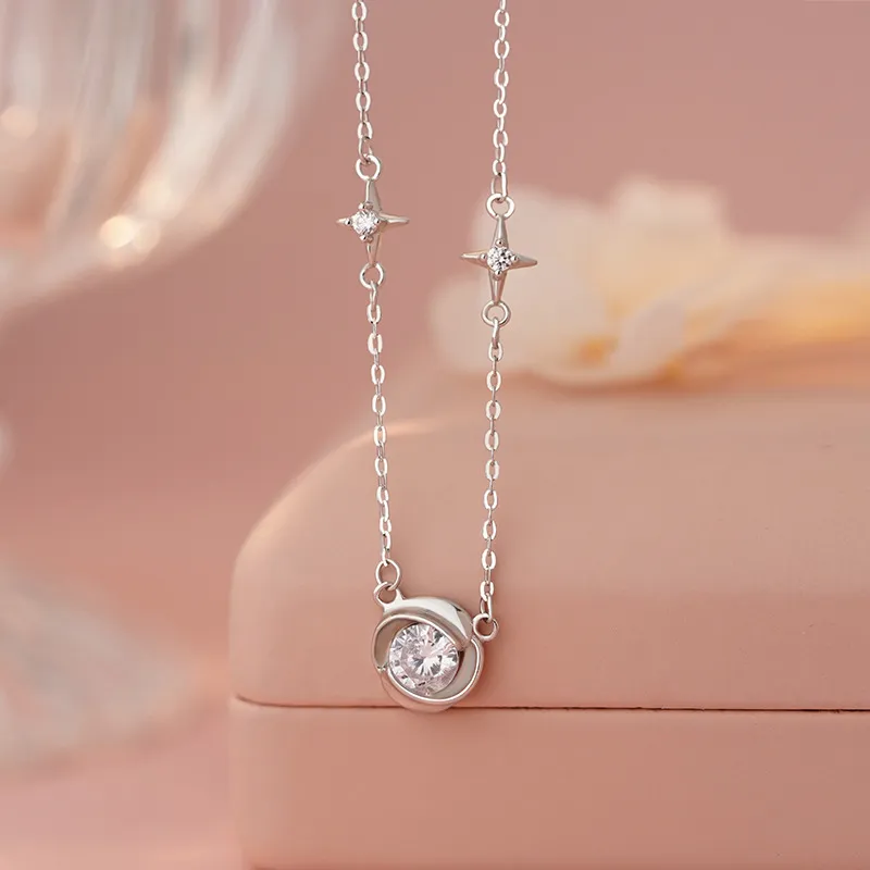 Happy Tide S999 Fine Silver Necklaces Women's-4