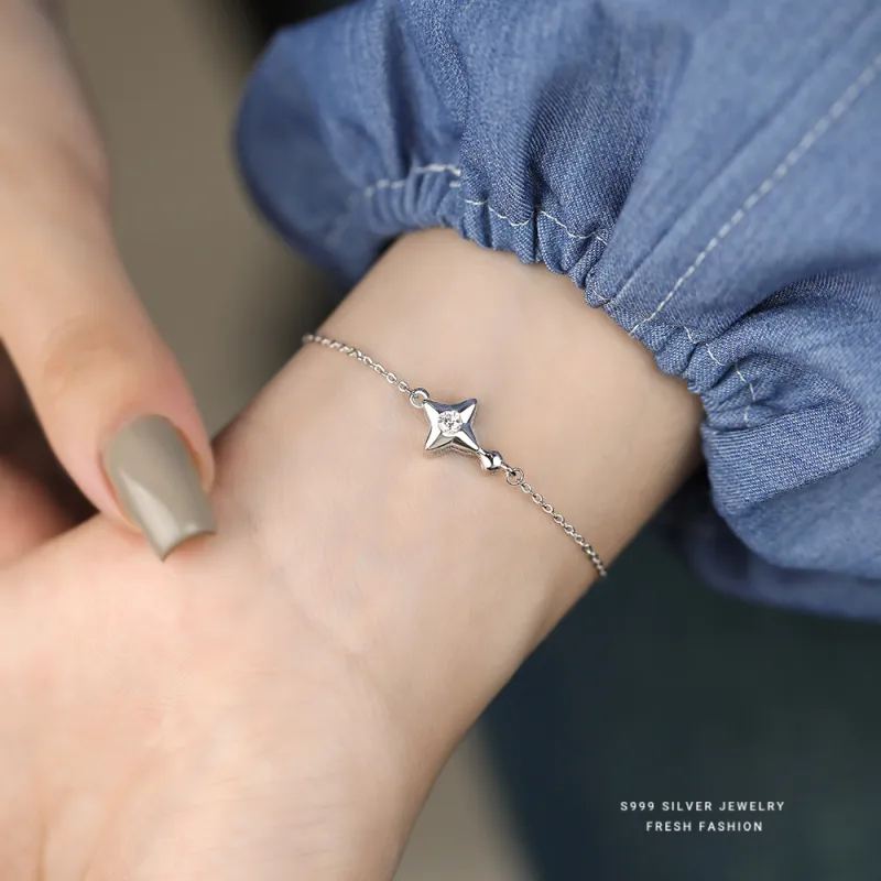 Happy Tide S999 Fine Silver Bracelets Women's-2