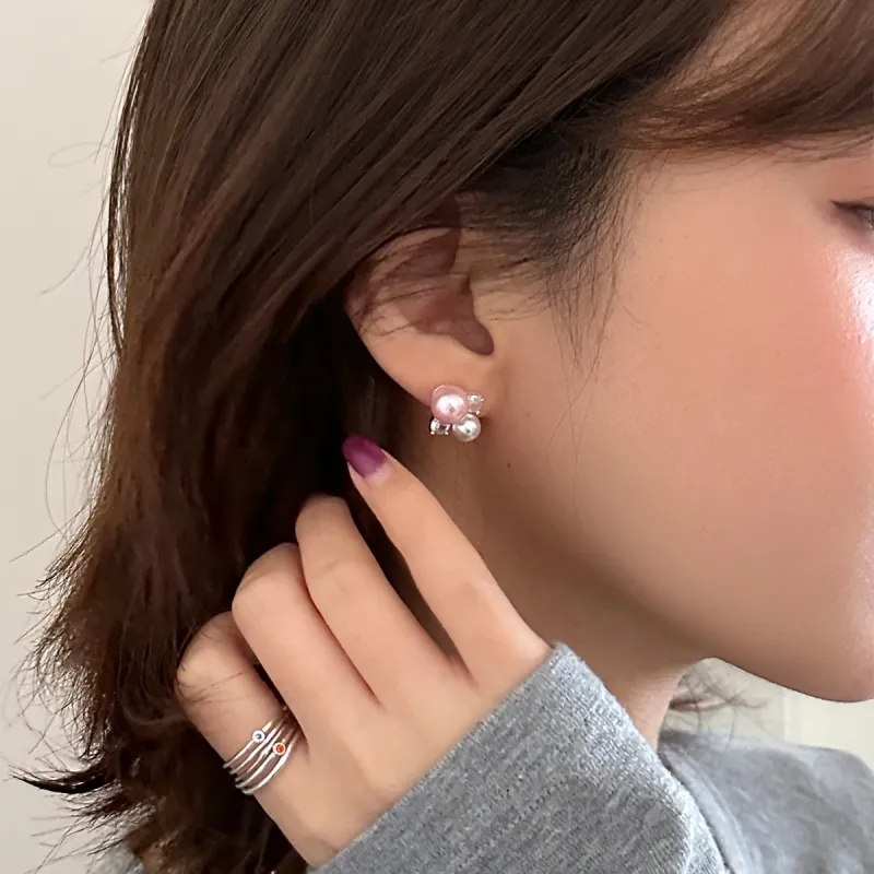 Happy Tide S925 Silver Stud Earrings Women's-2