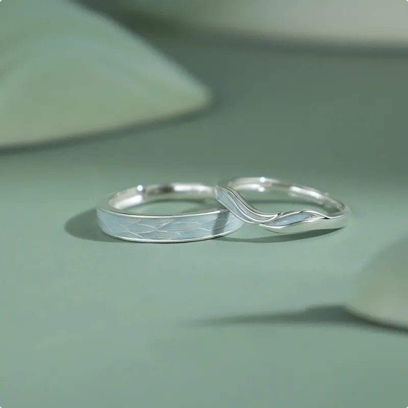 Happy Tide Sterling Silver S999 Rings Unisex-1
