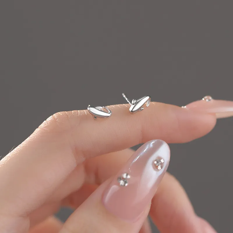 Happy Tide S999 Fine Silver Stud Earrings Women's-3