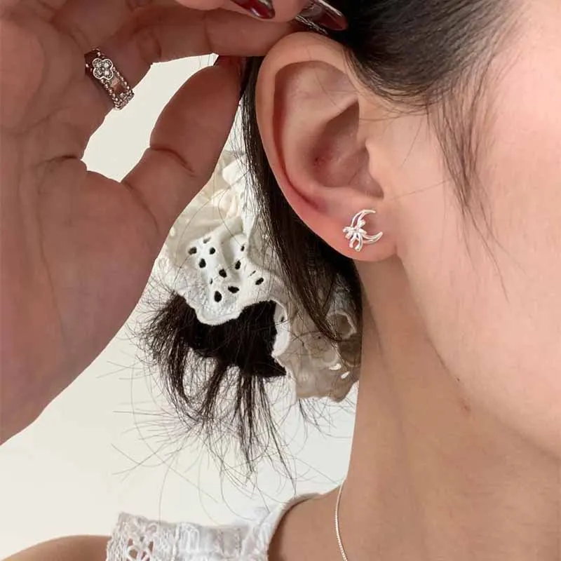 Happy Tide S925 Silver Stud Earrings Women's-1