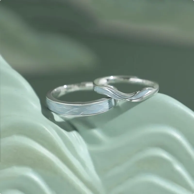 Happy Tide Sterling Silver S999 Rings Unisex-2