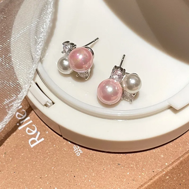 Happy Tide S925 Silver Stud Earrings Women's-4