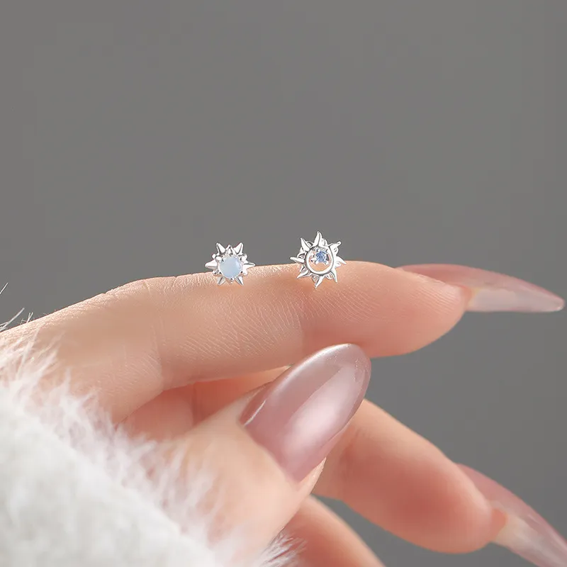 Happy Tide S999 Fine Silver Stud Earrings Women's-2