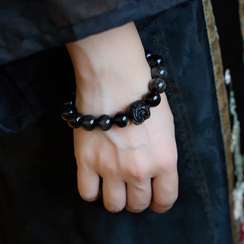 Happy Tide Obsidian Bracelets Unisex-4