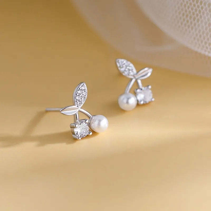 Happy Tide S999 Fine Silver Stud Earrings Women's-3