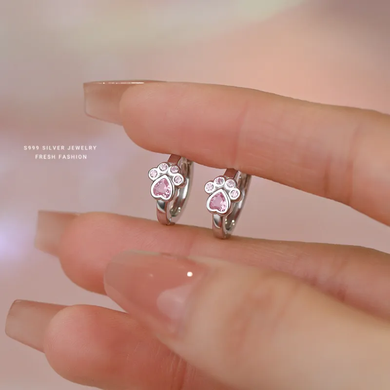 Happy Tide S 999 Fine Silver Earrings Women's-3