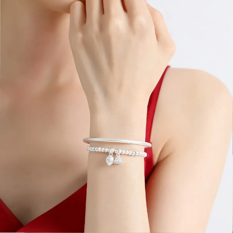 Happy Tide Sterling Silver S999 Bracelets Women's-3