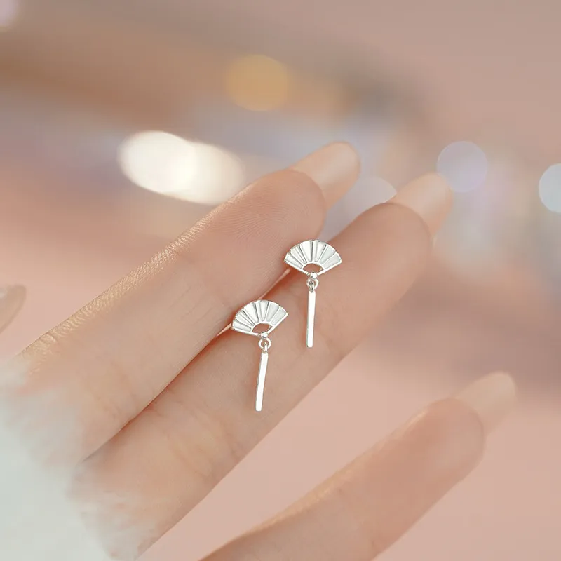 Happy Tide S999 Fine Silver Stud Earrings Women's-3