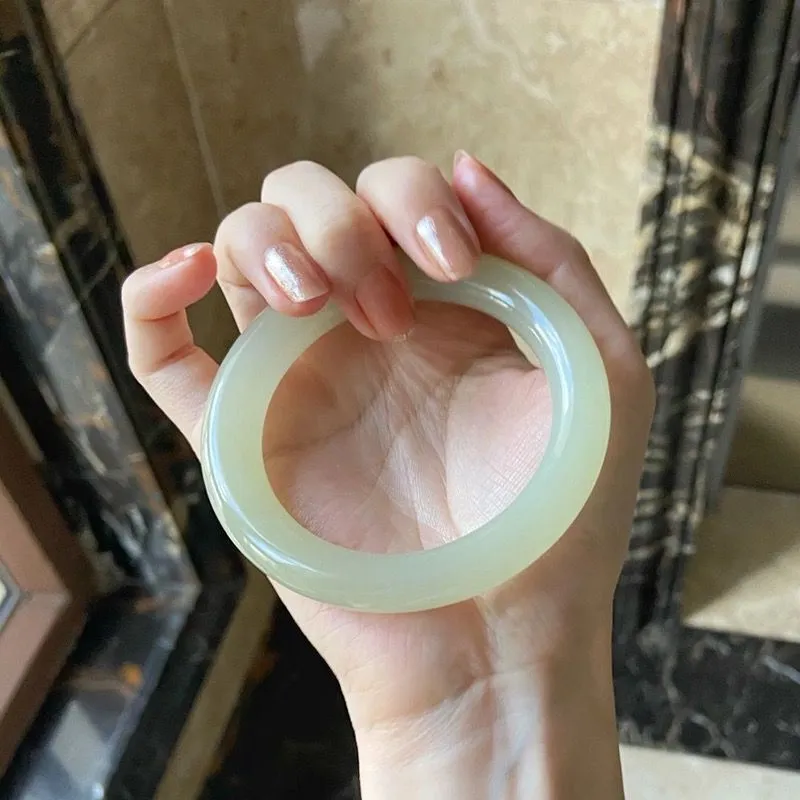 Happy Tide Chalcedony Jade Bangles Women's-4