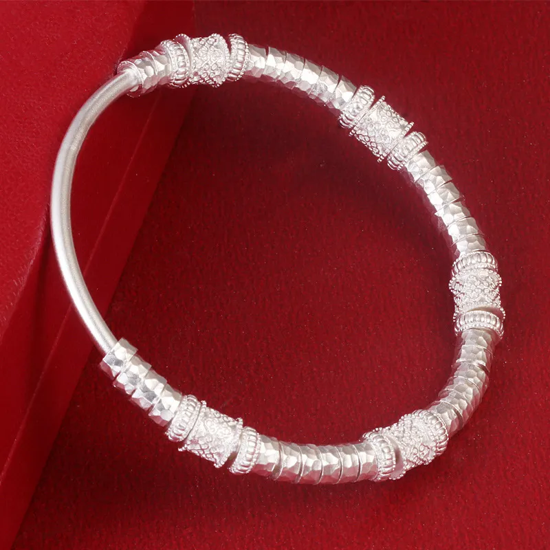 Happy Tide 999 Fine Silver Bangles Women's-5