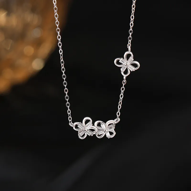 Happy Tide S999 Fine Silver Necklaces Women's-4