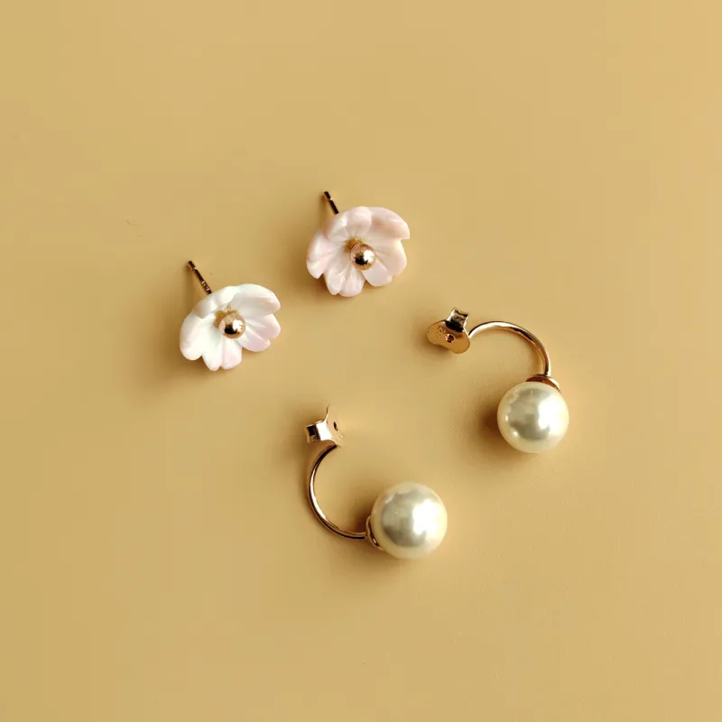 Happy Tide S925 Silver Stud Earrings Women's-3