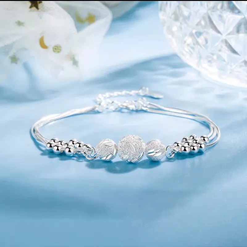 Happy Tide 999 Fine Silver Bracelets Women's Silver-5