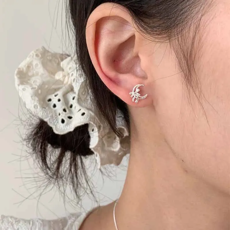 Happy Tide S925 Silver Stud Earrings Women's-2