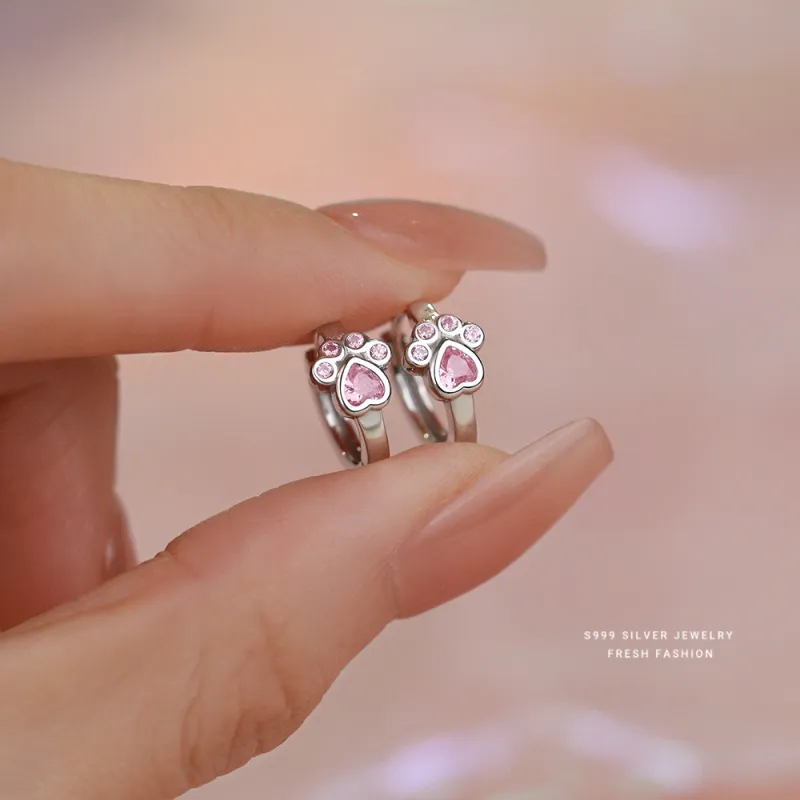Happy Tide S 999 Fine Silver Earrings Women's-1