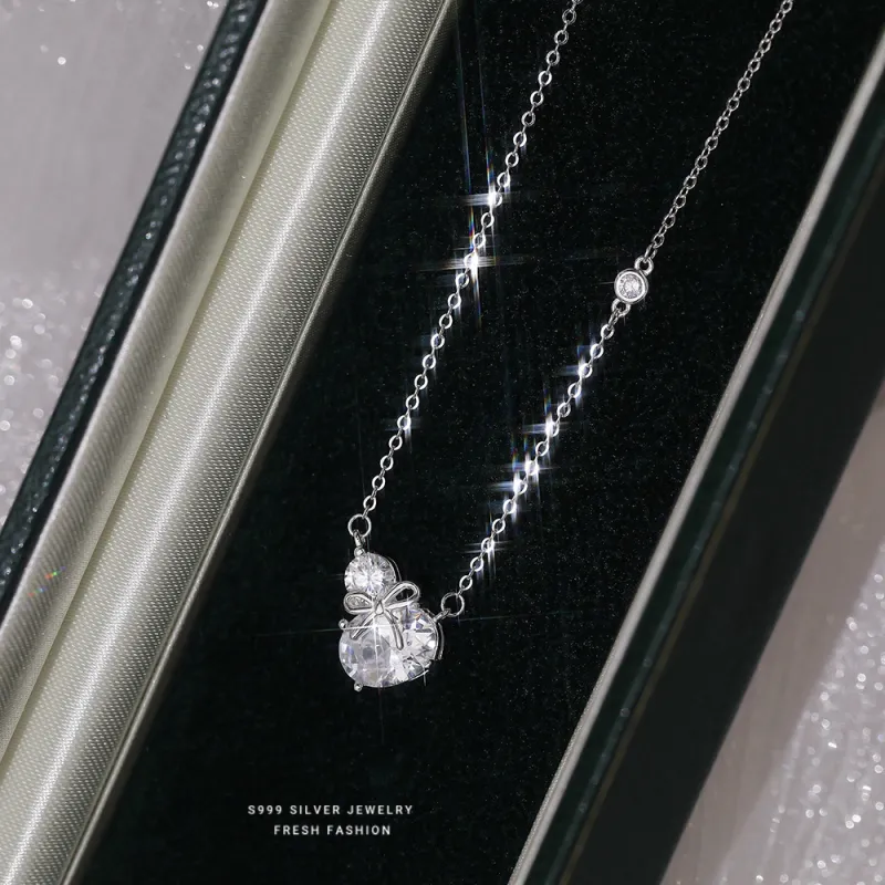 Happy Tide S 999 Fine Silver Necklaces Women's-5