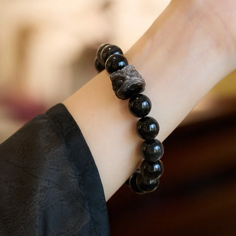 Happy Tide Obsidian Bracelets Unisex-2