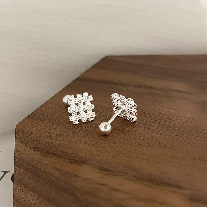 Happy Tide S999 Fine Silver Stud Earrings Women's-3