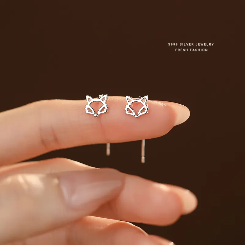 Happy Tide S 999 Fine Silver Drop Earrings Women's-4