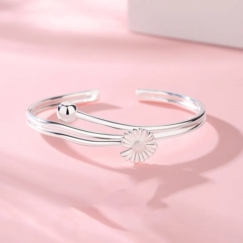 Happy Tide 999 Fine Silver Sterling Silver Bracelets Women's Silver-1